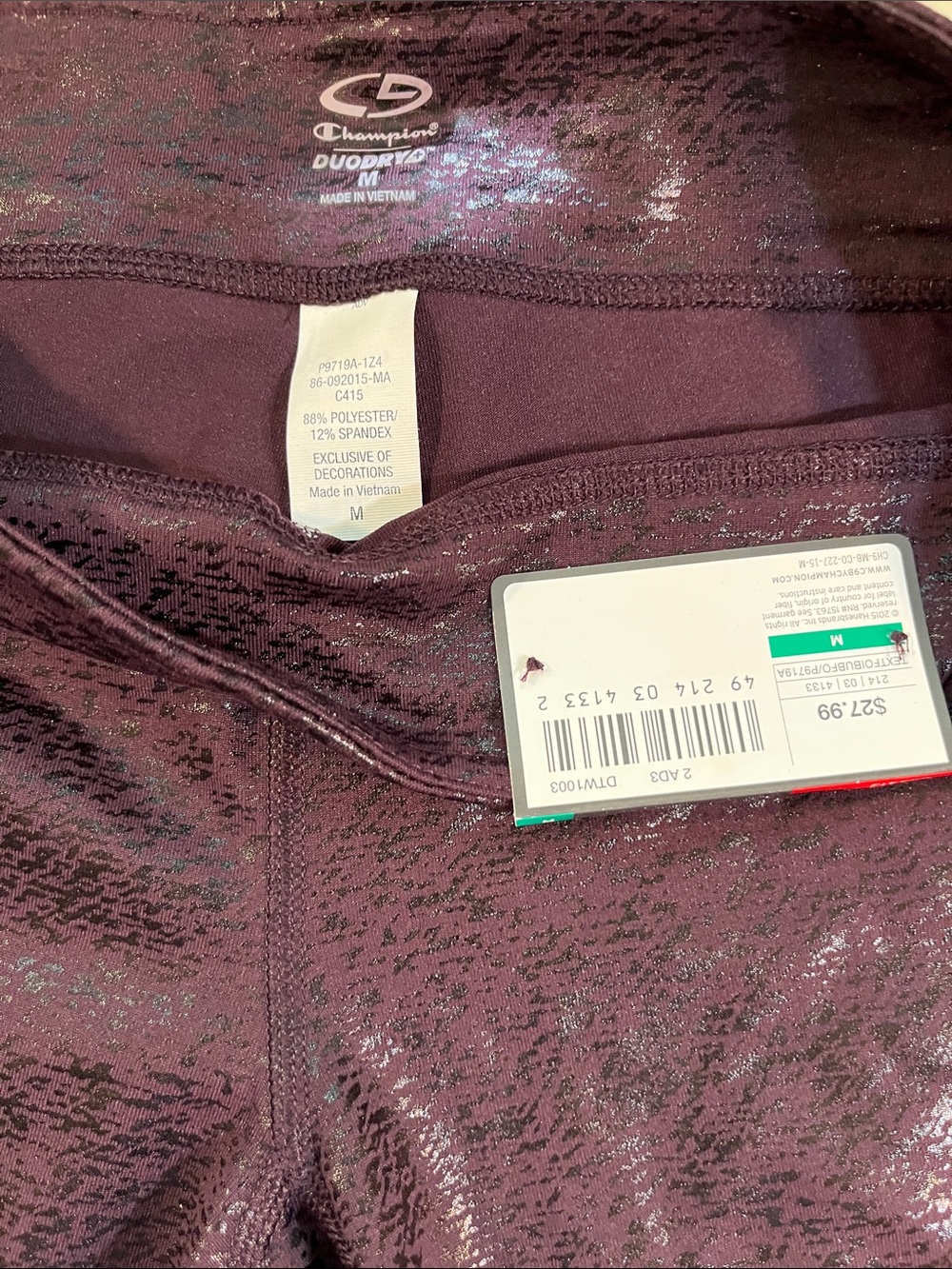 Champion Purple Shiny High-Waist Leggings - Picture 2 of 5